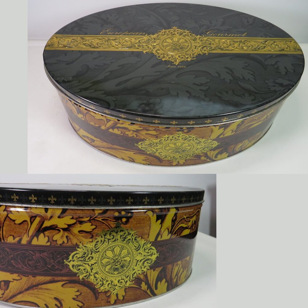 vintage Henry Lambertz 2002 large deluxe European cookie metal tin
